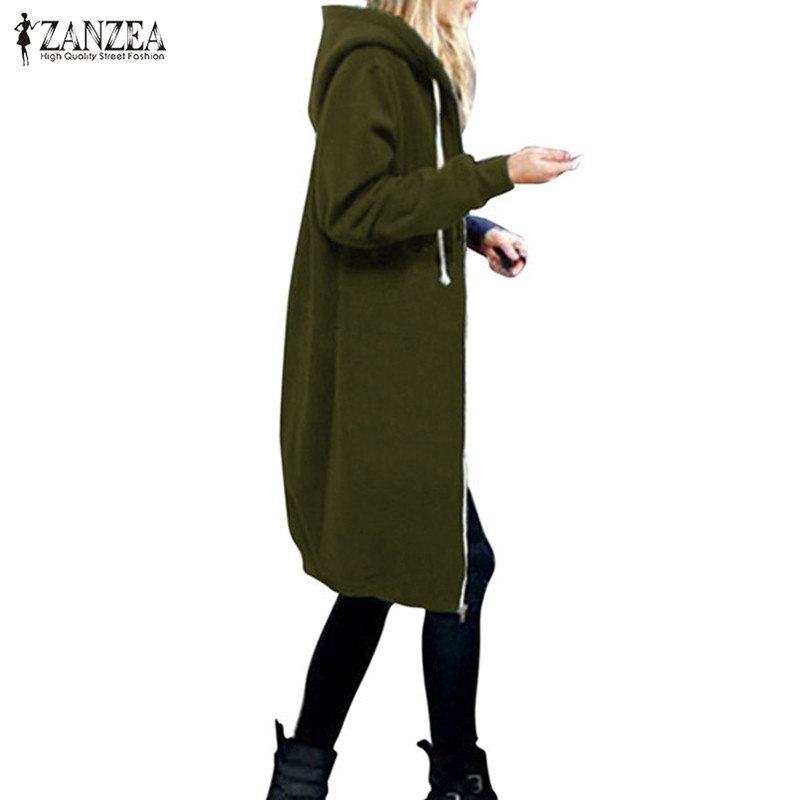 9729 Otoño e Invierno Amazon Venta caliente suéter de las mujeres Mediados de longitud de lana forrada bolsillo con capucha cremallera gabardina mujeres