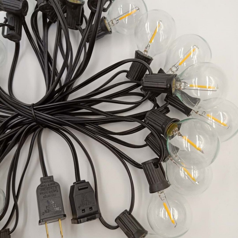 跨境热销G40LED灯串 50英尺25灯 220V E12 经济款户外装饰灯串-阿里巴巴