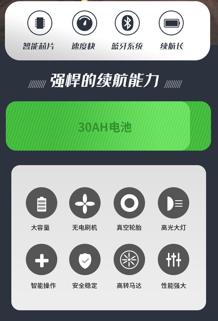 Adult Electric Motorcycle High Power Long Range Battery Scooter