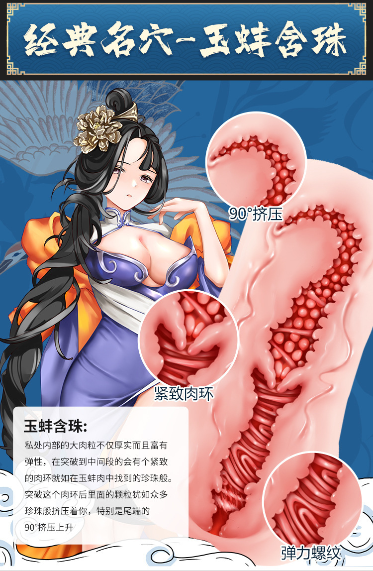 Mystery Jiangdong Three Sisters Male Masturbator Cup, TPE, Manual, Includes Lubricant — detail image 4