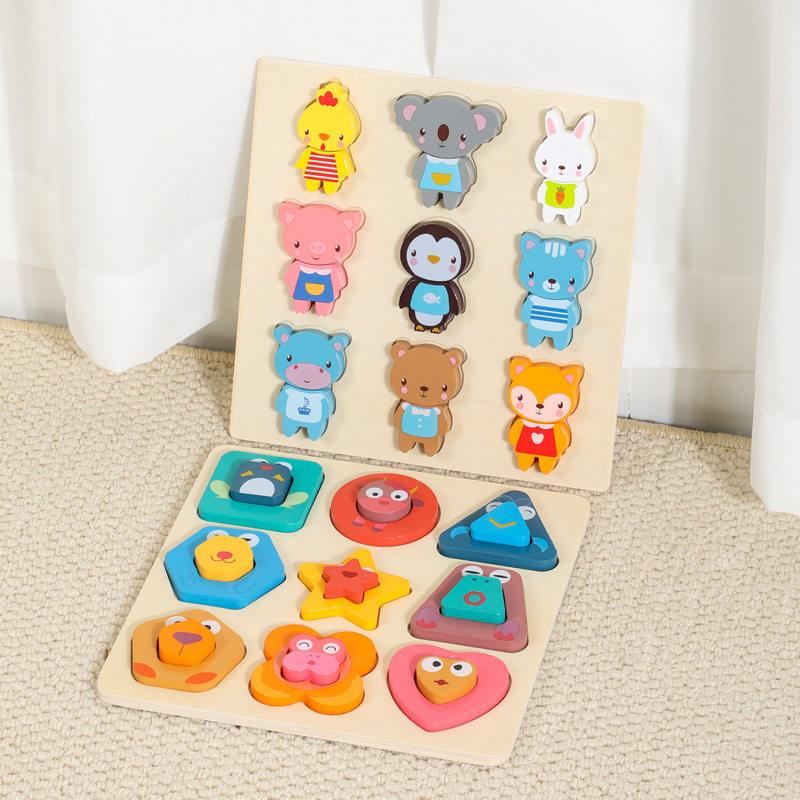 Montessori educación temprana juguetes educativos para niños Montessori rompecabezas educativo juguetes de madera rompecabezas a juego tablero de rompecabezas al por mayor