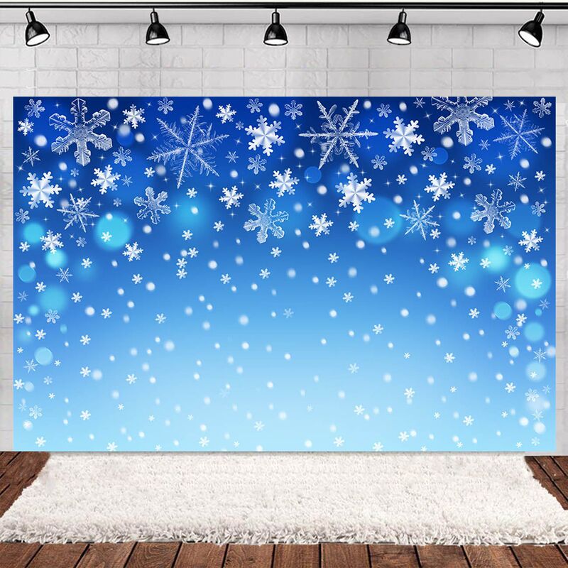 Winter snow snowflake Christmas theme birthday photography background cloth cross-border decoration scene layout banner Winter snow snowflake Christmas theme birthday photography background cloth cross-border decoration scene layout banner