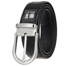 男士腰带轻奢皮带头层牛皮皮带休闲钢针扣皮带  LY35-61655-8