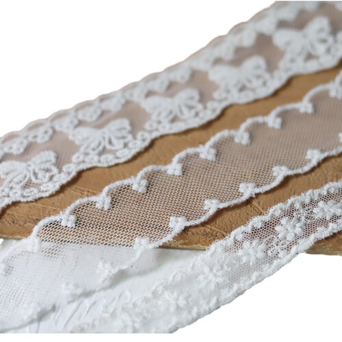 Palace style Japanese single white lace baby clothes accessories exquisite cotton thread mesh embroidery lace belt handmade materials