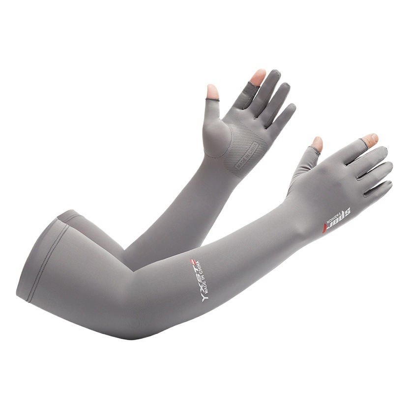 Protección solar manga de hielo verano fresco medio dedo guantes hombres y mujeres manga de protección del brazo alargado conducción al aire libre ovisleeve
