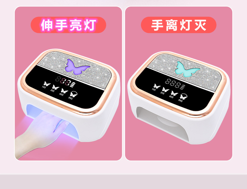 Yeni güç depolama tırnak fototerapi makinesi 168W yüksek güçlü hızlı kuruyan akrilik jel uzun ömürlü UV tezgahlar için