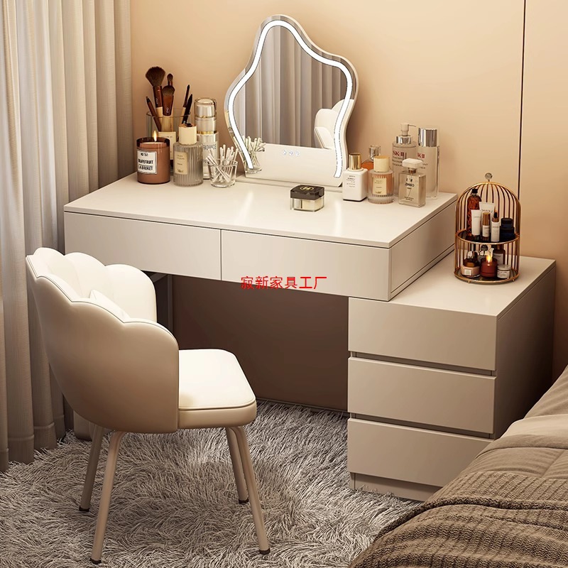 Cream Style Dressing Table Bedroom Bedside Table Integrated Modern Simple Small Apartment Master Bedroom Rental House Desk Dressing Table