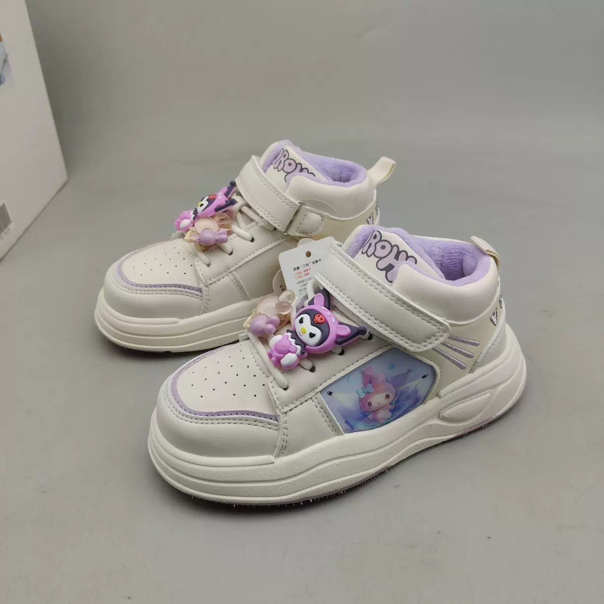 儿童运动款板鞋二棉女童休闲百搭库洛米冬季棉鞋