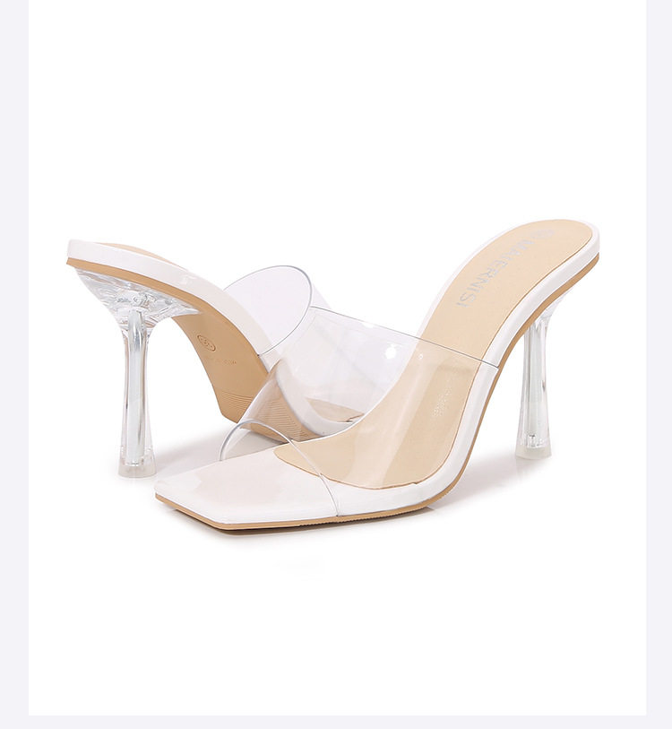 Dép sandal nữ mũi cá gót nhọn cao 6–8 cm phong cách hiện đại — Màu bạc, Màu hồng, Màu mơ, Màu trắng chi tiết 39