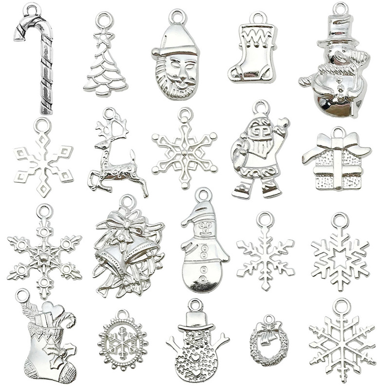 新しい明るい銀クリスマス雪だるま雪花シリーズペンダントdiyブレスレットネックレスアクセサリー|undefined
