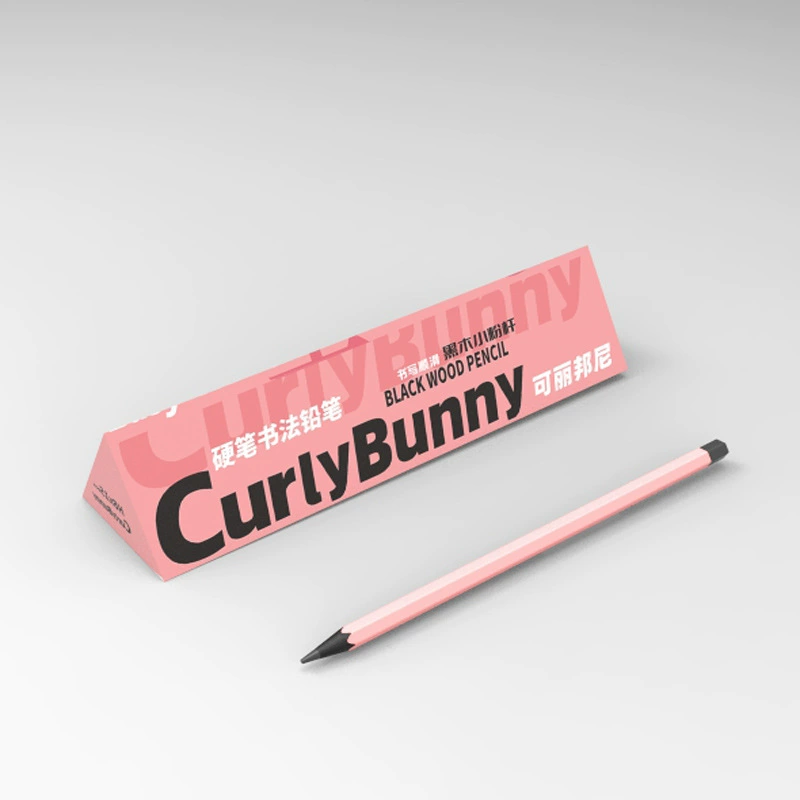Curly Bunny Fuchsia pencil for students, hexagonal calligraphy