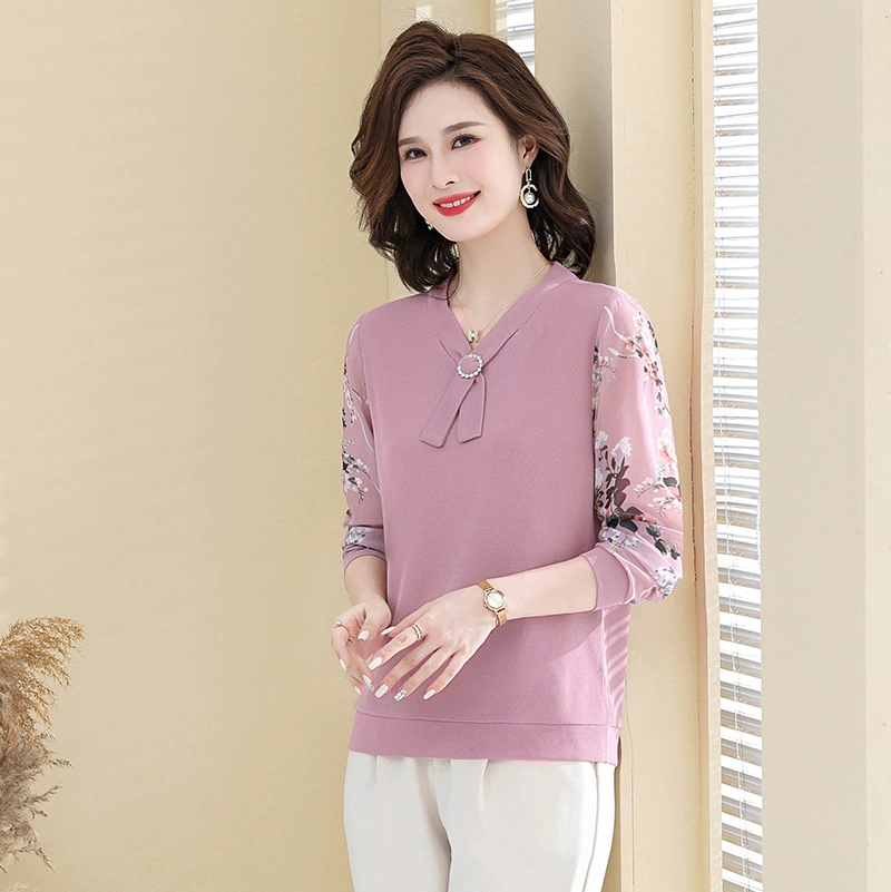 Женская одежда 2025: рубашка весна-осень, новый стиль для женщин среднего и старшего возраста, свободные топы, клетчатая рубашка для бабушек