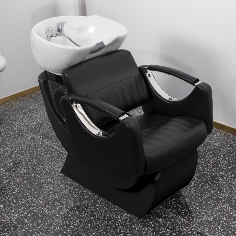 Pequeña peluquería lavabo especial para lavar el cabello cama de asiento lavabo cama cerámica lavabo profunda cama de lavado comercial