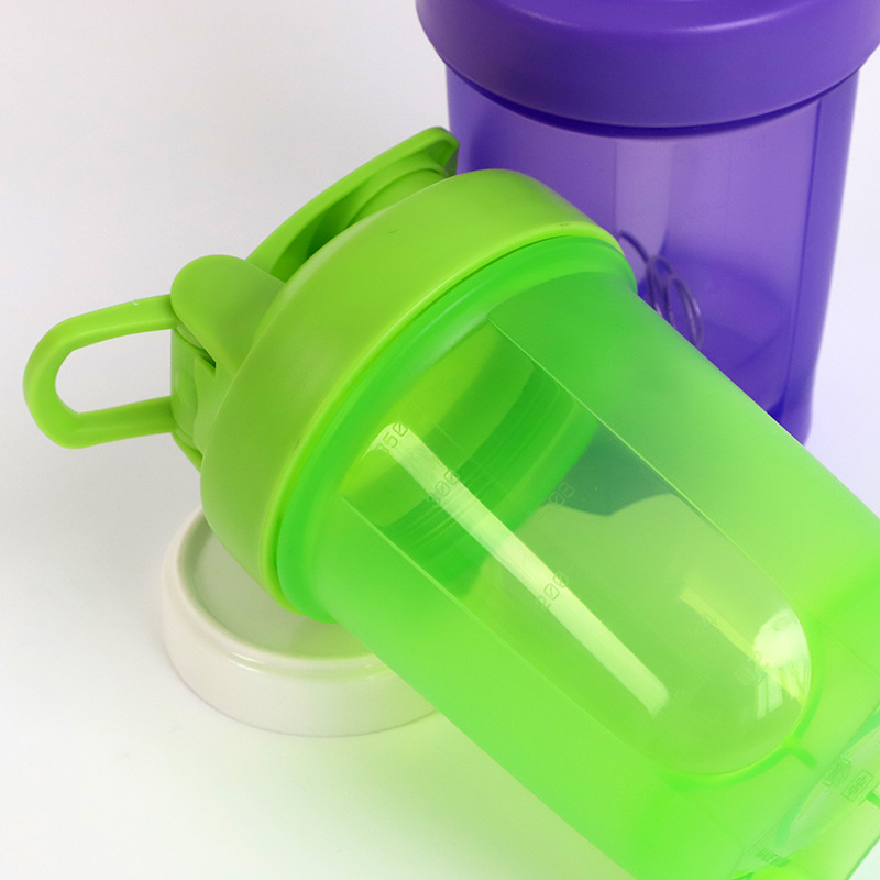 Multicolor transfronterizo 350ml taza de agitación de proteínas en polvo taza de agitación con tapa de flip de acondicionamiento físico con mano para beber taza de agua deportiva directa