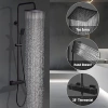 Black-square locking thermostatic shower set