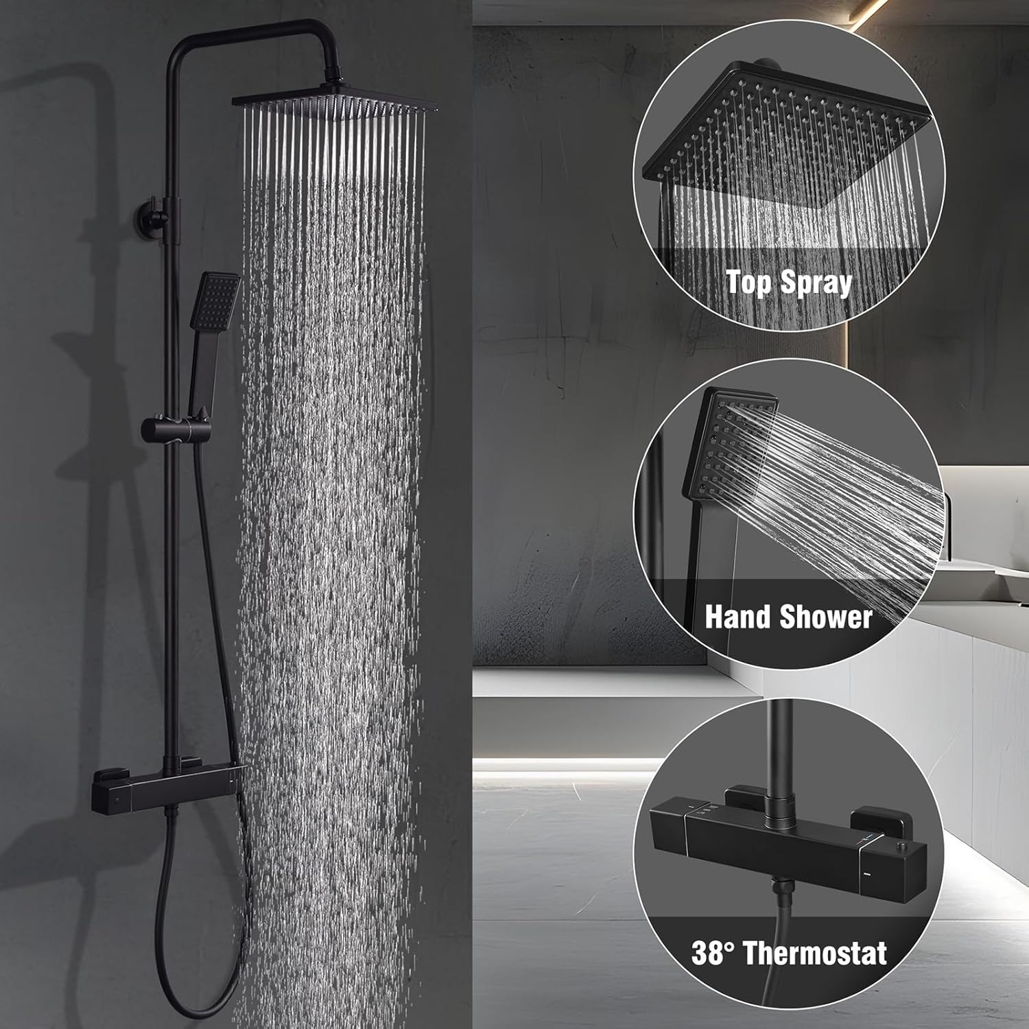 Válvula mezcladora de temperatura constante de cobre, ducha de bañera, grifo de agua fría y caliente, ajuste automático de temperatura, kit simple, venta al por mayor transfronteriza image 15