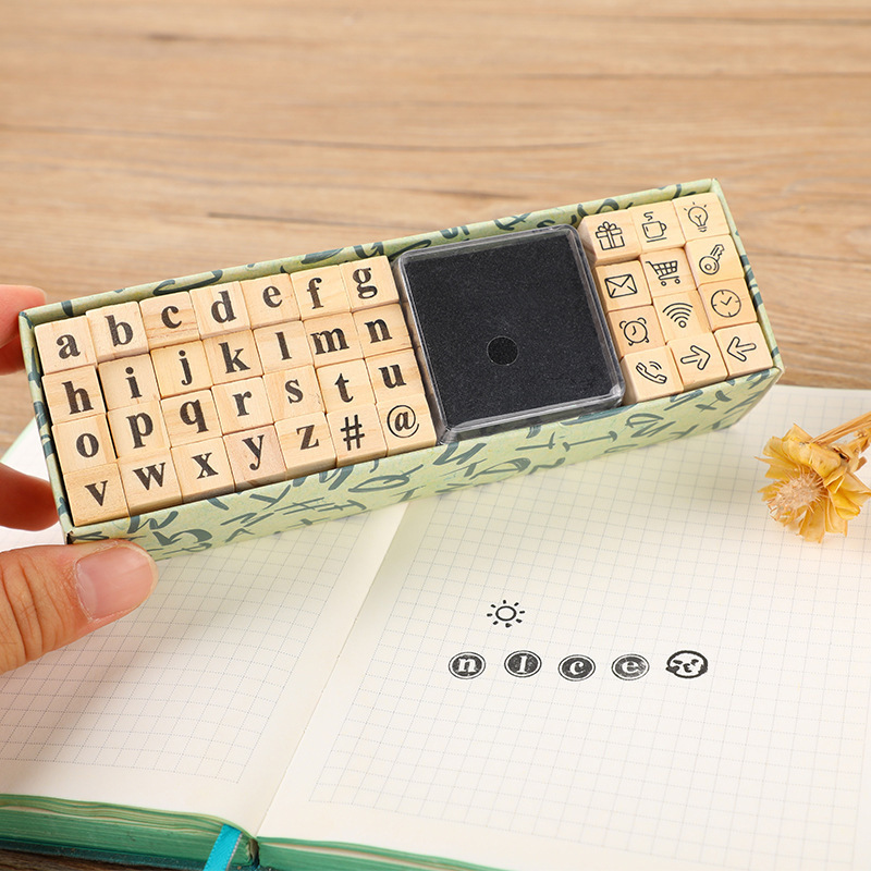 Diario básico traje semana número mes carta sello DIY diario sello de madera 40 unidades en 8 modelos