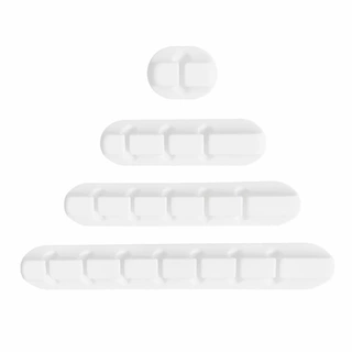 跨境热销白色理线器数据线硅胶绕线器3M胶贴桌面整理1/3/5/7卡扣