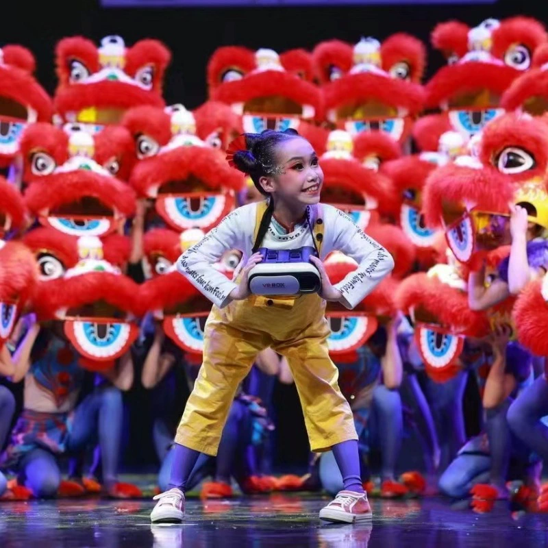 Детский костюм для танца льва, реквизит для танца с головой льва, новый волшебный костюм для танца льва в стиле маленького лотоса.