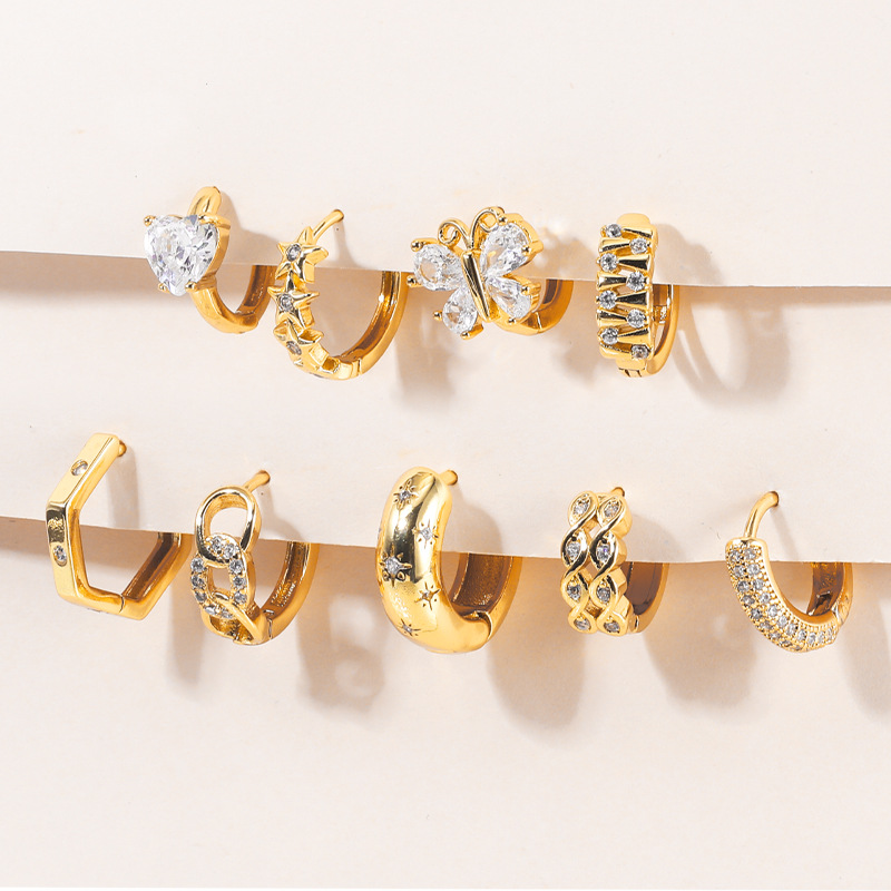 2022 New Arrival Elegant Butterfly CZ Zircon Copper Stud Earrings - All-Match Geometric Earrings for Women detail image 12