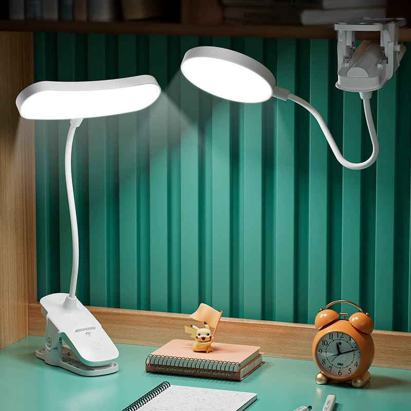 LED настольная лампа с регулируемой яркостью, аккумуляторная клипса & настольная лампа, защита глаз, 3 уровня яркости