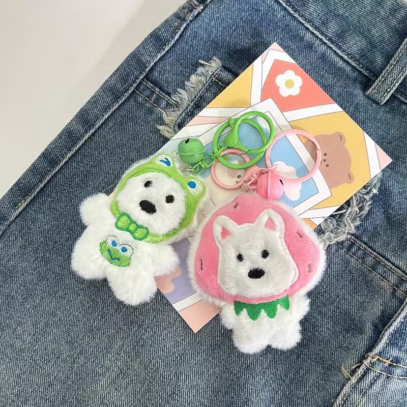 かわいいウエストハイランドぬいぐるみペンダントアクセサリー誕生日ギフトバッグペンダント漫画子犬ぬいぐるみキーホルダー|undefined