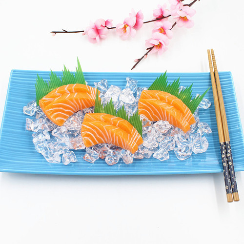 Simulated salmon fillet sashimi sashimi Japanese food food model window display decoration shooting props