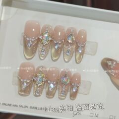 [ルーブル美術館] フラッシュキャットアイフレンチスタイルライトラグジュアリーハンドメイドウェアラブルネイルライトラグジュアリーライトセラピーマニキュア卸売
