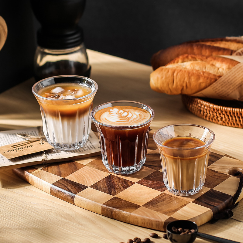 Bomber Dirty Coffee Cup Ins Style Coffee Glass Australian White Cup Household Anti-Scalding Transparent Breakfast Latte Cup