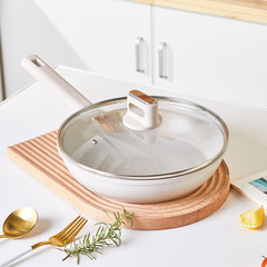 Multi-functional Breakfast & Baby Food Pan with Maifan Stone Non-Stick Coating, Household Gas-Stove Safe Flat Frying Pan for Steaks