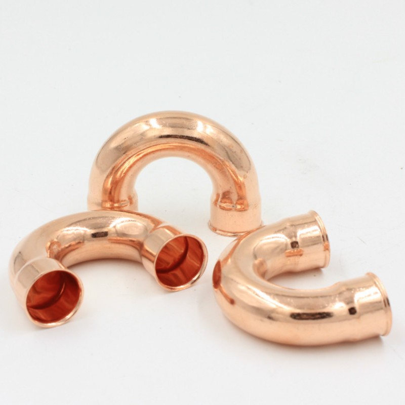 TP2 cobre en forma de U curva 90 grados 180 grados codo dividido aire acondicionado refrigeración plomería aire acondicionado calentador de agua Accesorios