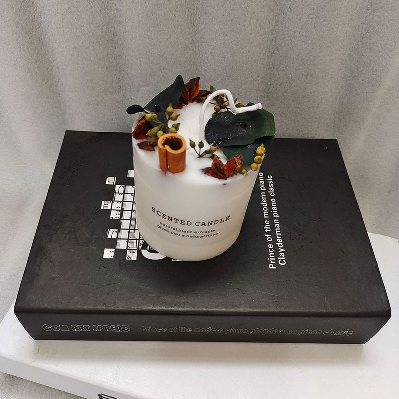 Fábrica suministro de material forestal blanco cilíndrico vasos de vidrio transparentes con flores secas vasos de vidrio al por mayor