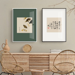 一盞清茗 新中式禪意裝飾畫簡約蝴蝶客廳沙發背景掛畫一件代發