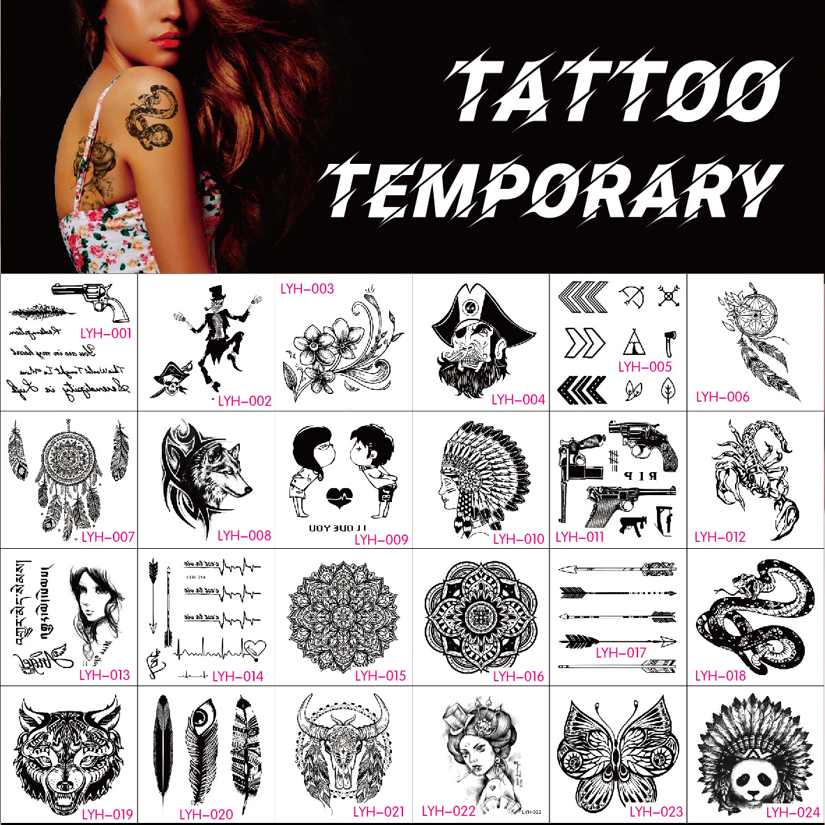black tattoo stickers