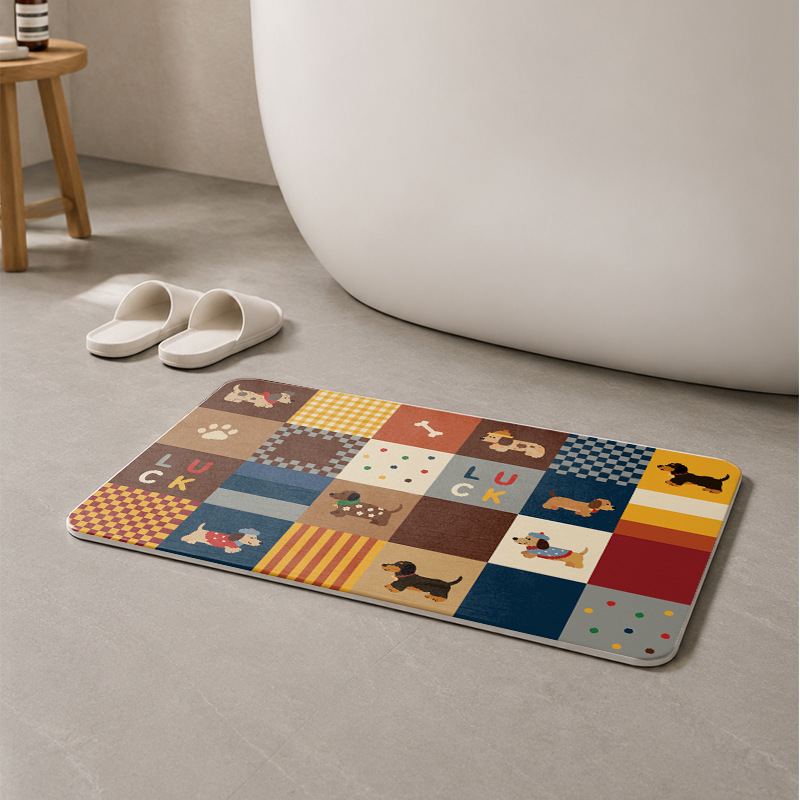 Alfombra de barro de diatomeas, alfombra de suelo de baño, alfombra de pies seca antideslizante, alfombra de inodoro, alfombra de inodoro de entrada, venta en caliente transfronteriza