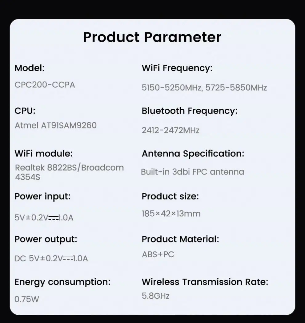 Cross-Border Factory Source Android Car Wireless Carplay Module Adapter Android Auto Connectivity Box