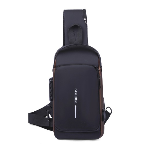 Fashion Multifunctional Password Lock Crossbody Bag Anti-Theft Outdoor Casual Unisex Single Shoulder Motorcyclist Bag