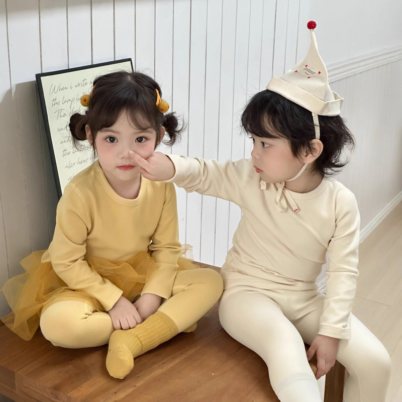 Children's Autumn Thermal Underwear Set 300g Derong Seamless Warm Thickened Pajamas Boys and Girls Autumn Winter Home Wear