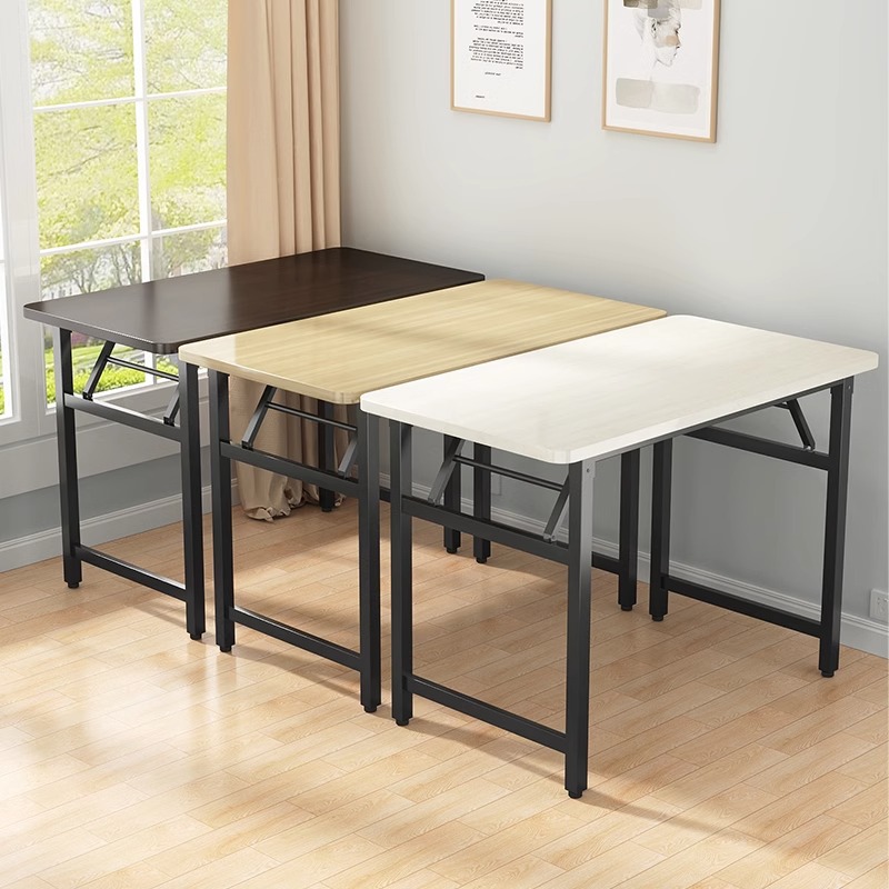 Folding table, portable dining table, home-use simple table, small long table for renting apartments, training class desk, rectangular table