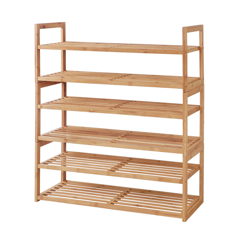 Estante de zapatos de bambú Nan puerta sala de estar doméstica simple almacenamiento de estante de almacenamiento dormitorio multicapa pequeño gabinete de zapatos para alquiler