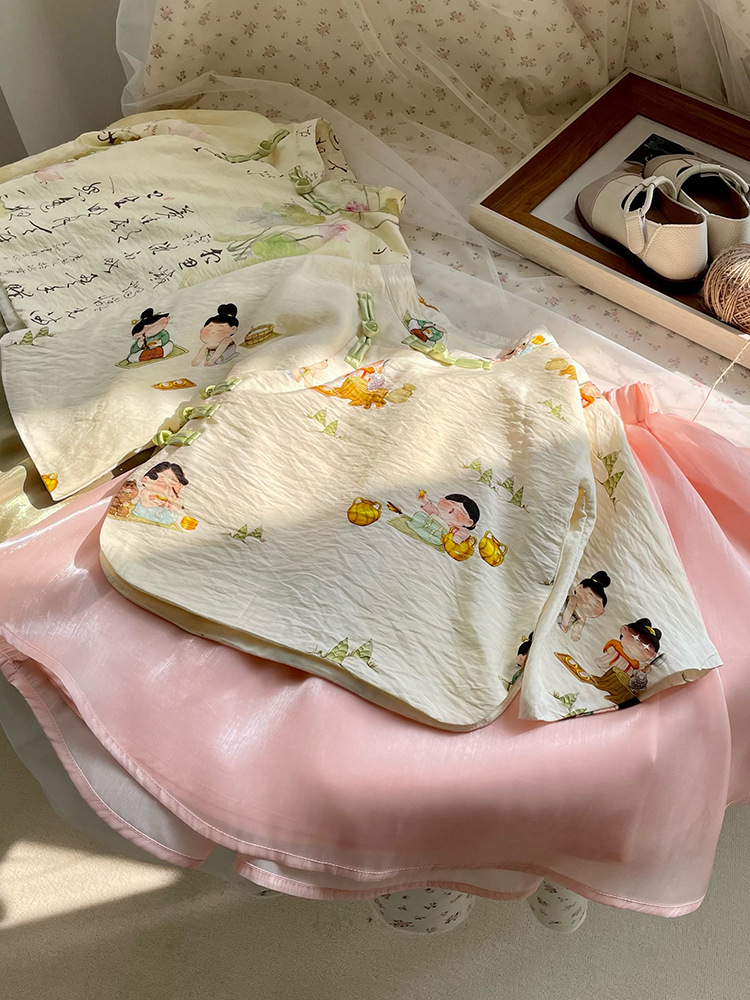 ¡Oferta especial de ropa de primavera para niñas 2025! Gran descuento, renovado con un botón] ropa de actuación de primavera y otoño para niños image 6