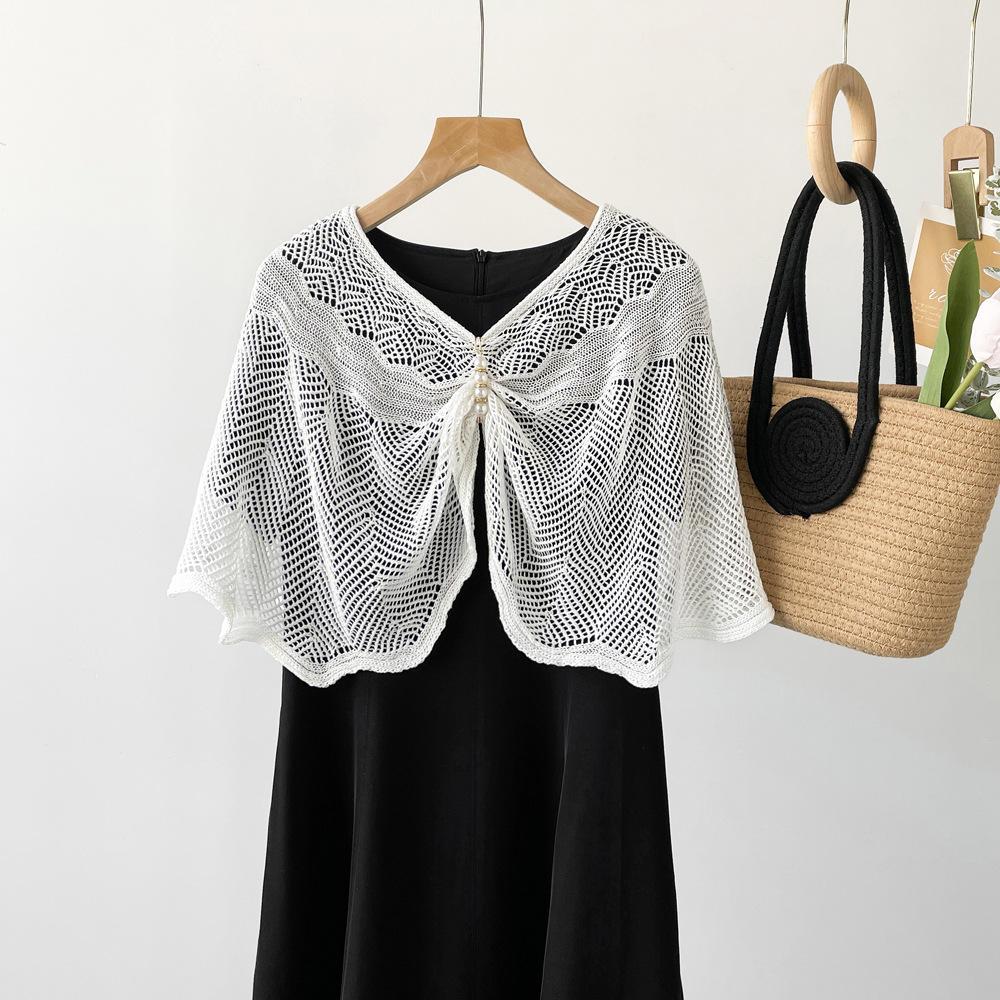 Neuer Sonnenschutz-Strickschal aus Eisseide, hochwertiges Seidenschal-Set für Damen, Kopftuch, Armschal (mit Seidenschal-Schnalle)_voghion.com