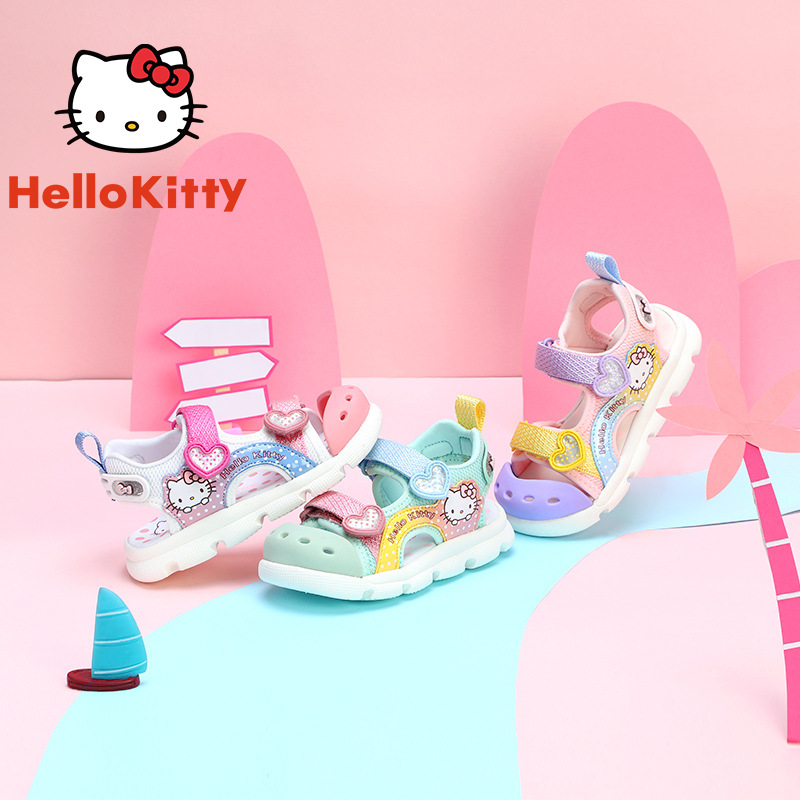 一件代发hellokitty女童凉鞋2021夏季新款儿童沙滩鞋女孩护趾凉鞋|ms