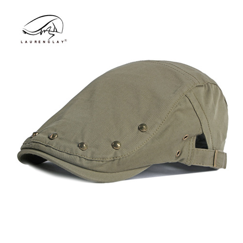 Spring and summer men's rivet peaked cap performance hip-hop beret women's thin reverse wear casual forward hat youth trend