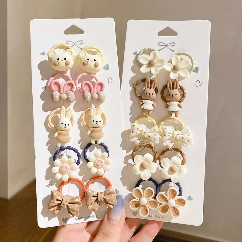 Los niños de dibujos animados oso banda de goma banda de pelo no duele el Pelo elástico bebé lazo banda de pelo de tamaño pequeño cuerda de pelo femenino
