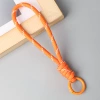 Orange and white single lanyard (with hanging loop)