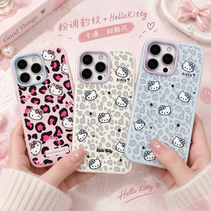 New cross-border phone case for Samsung S26FE, featuring a cartoon KT leopard print design, also available for A37 and A57 models, in macaron and pudding jelly colors