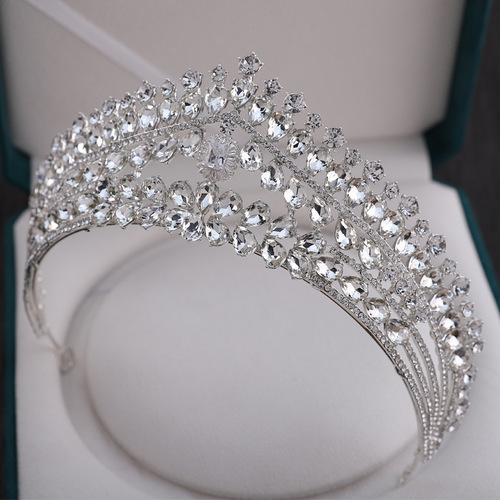 Cross-border direct selling European and American Korean version bridal crown princess hair accessories birthday crown wedding tiara crystal wedding tiara