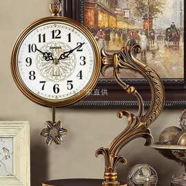 座钟客厅家用时钟摆件台式钟表摆放轻奢台钟欧式复古中式桌面坐钟