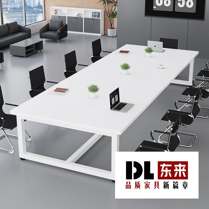 Solid Wood Conference Table Rectangular Office Furniture Conference Room Office Desk Table and Chair Combination Long Large Table Workbench